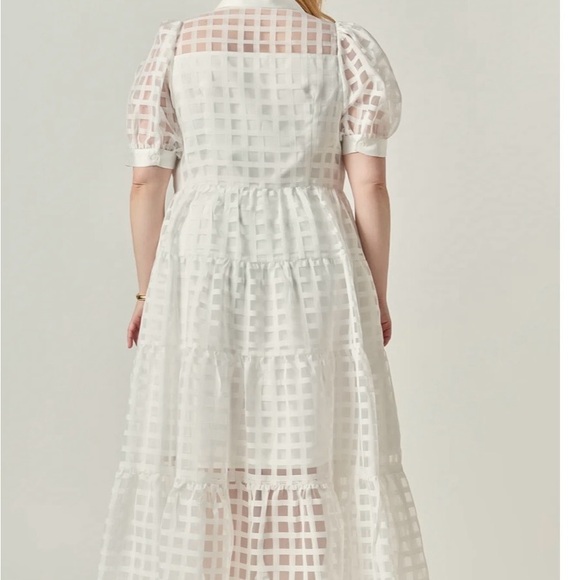 English factory gridded organza tiered maxi dress - Picture 6 of 12